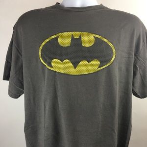 DC COMICS BATMAN LOGO GRAY GRAPHIC TEE, MENS XL